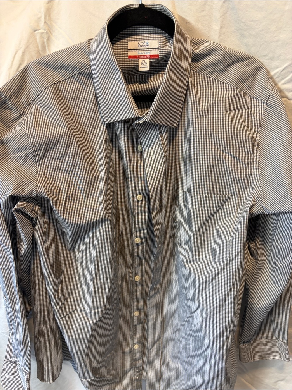 croft & barrow Men's Small Blue Pinstripe Dress Shirt